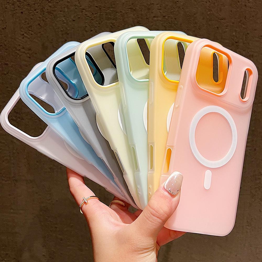 Funda de Lujo Candy Magsafe Carga Inalámbrica Mate para iPhone 17 Pro Max 17 Pro 17 Air 17 Magnética Protección Fundas Bumper Cubierta