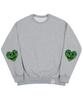 GRAVER [Unisex] Elbow Leaf Smile Heart Sweatshirt_Gray
