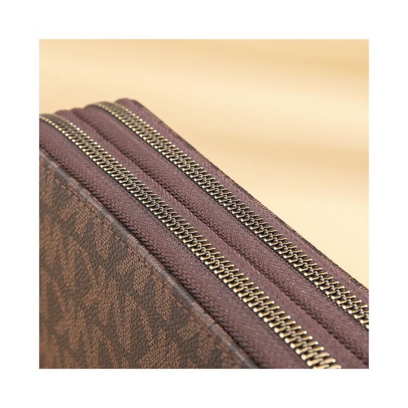 Long Wallet Men's and Women's Double Zip Handbag Women's Double Layer Printed Large Capacity Mobile Bag wallets