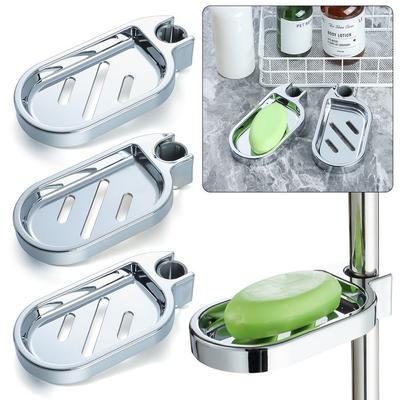 Gadget Silver Home Plates Adjustable Rail Slide Soap Holder Soap Dishes