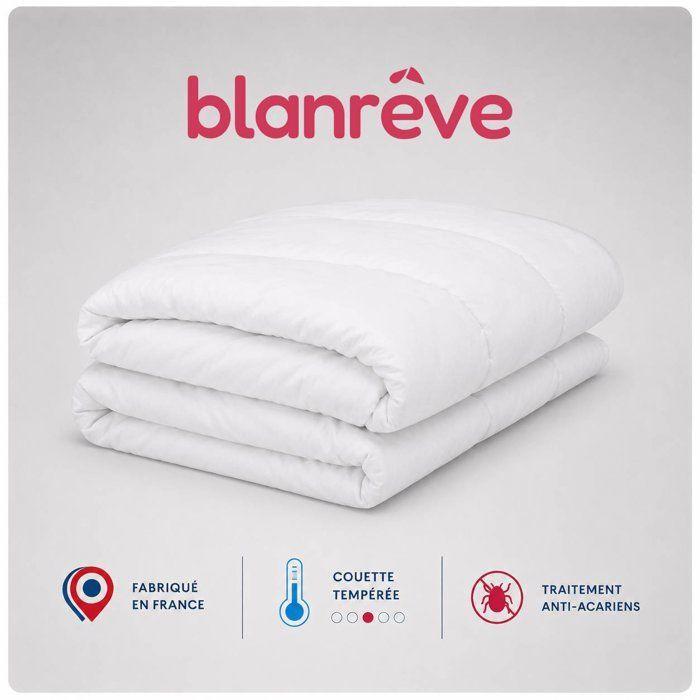 Couette Tempérée 300 gr/m² - BLANREVE - Anti-Acariens - 140 x 200 cm - Blanc