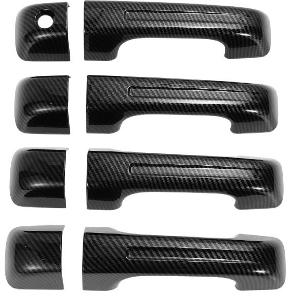 

Exterior Door Handle Cover Trim Front Left Front Right Rear Left Rear Right Door Handle Cover for Dodge for Ram 1500 19-24 Electroplated Silver Tone углеродного волокна черного