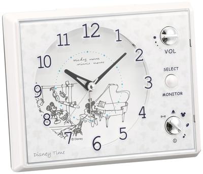 Clock Alarm Clock Table Clock Character Disney Mickey Mouse Minnie Mouse Analog Multi Sound Disney Time White Pearl FD478W