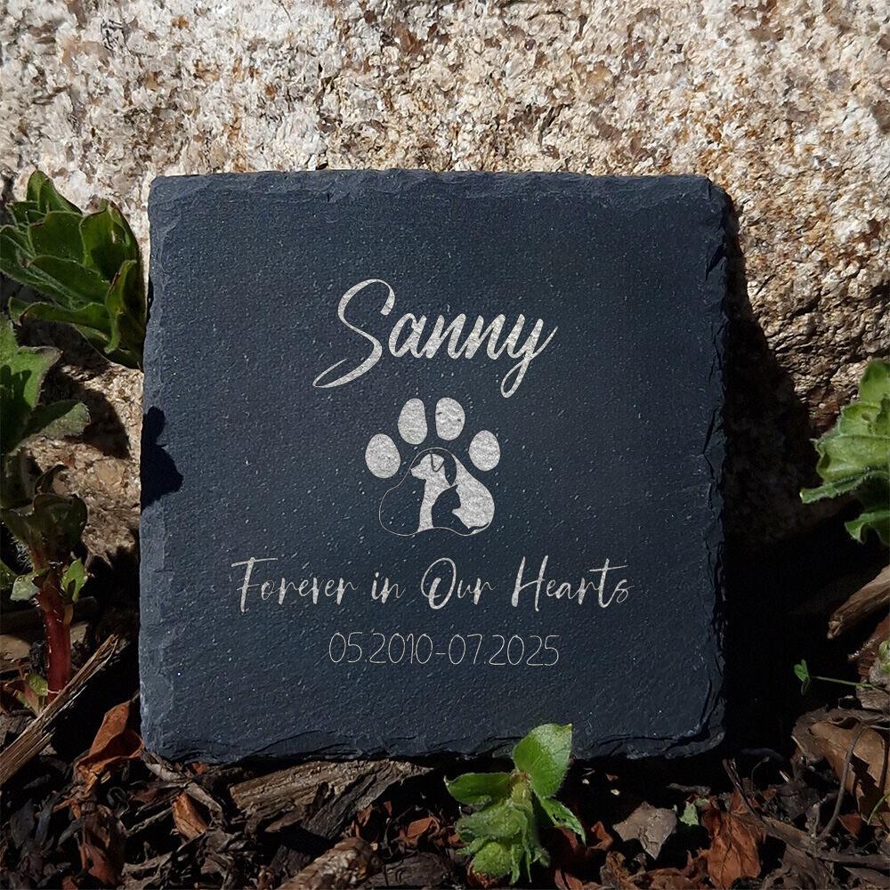 Personalized Pet Memorial Gift Custom Pet Memorial Garden Stone Slate Engraved Garden Slate with Dog Name Dog Loss Gifts