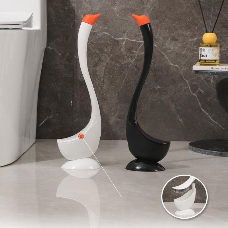 Cute Toilet Brush With Long Handle Swan Shape Toilet Holders Bathroom Accessories Plastic Toilet Plunger Household Cleaning Tool