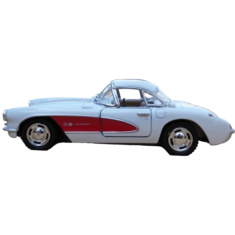 Scale 1957 Chevrolet Corvette Diecast Model KINSMAT White 1/34 Car,