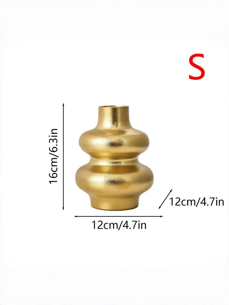 Modern Round Ceramic Vase Flower Arrangements Living Room Dining Table Decoration Abstract Gold Silver Irregular Vase Home Decor