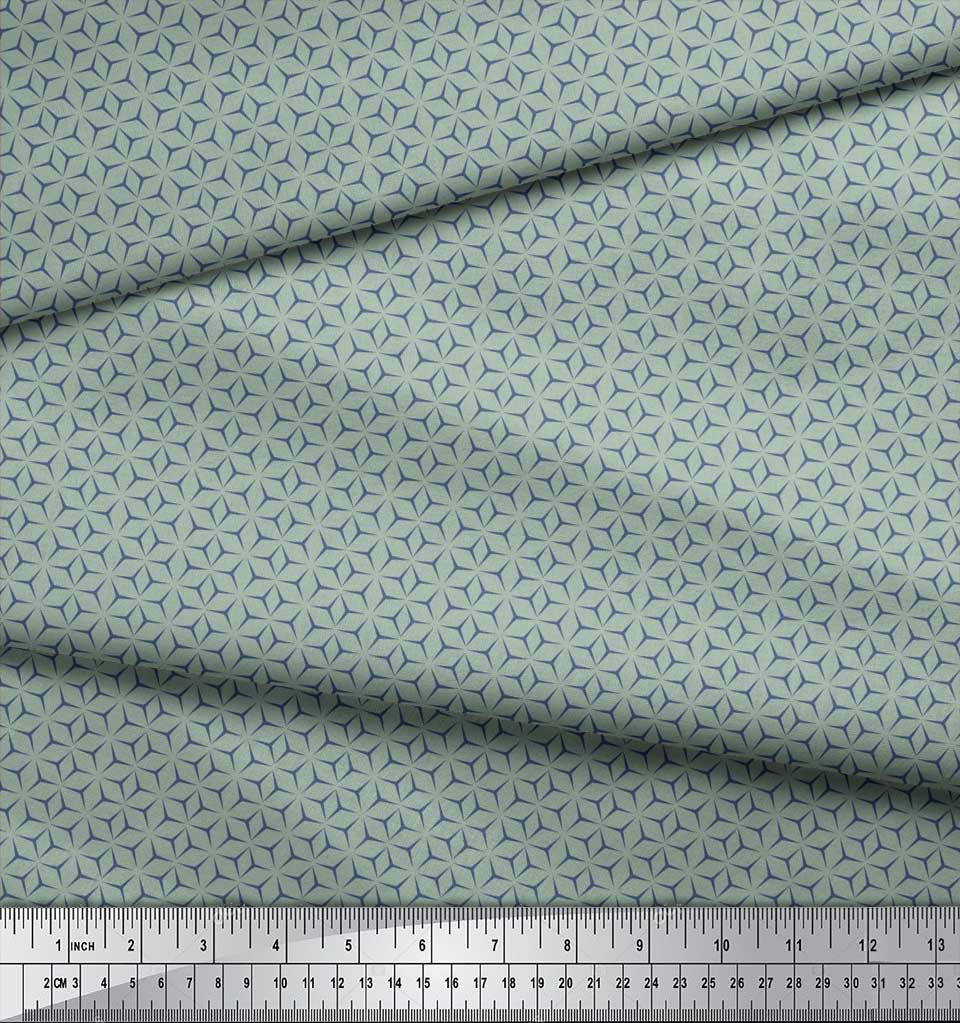 Soimoi Japan Crepe Satin Fabric Geometric Small Print Sewing Fabric Metre 42 Inch