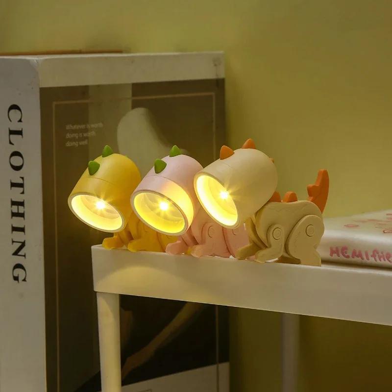 LED Nachtlicht Mini Dinosaurier Licht Ins Student Geschenk Cartoon Haustier Klapptisch Lampe Kinderzimmer Nacht Schlafzimmer Wohnzimmer Dekor
