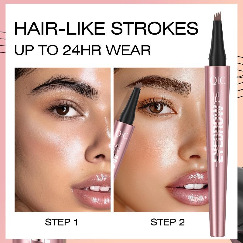 Four-pronged Liquid Eyebrow Pencil Four-tip Forked Liquid Eyebrow Pencil  Four-prong Waterproof  Sweat-proof and Less Likely To Smudge Eyebrow Pencil