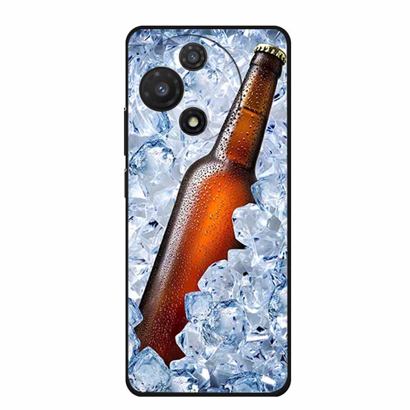 For TCL 605 Case Fashion Flower Protective Black Silicone Soft TPU Back Cover Case For TCL 60 5G 60 SE Case 60SE Coque Funda Bag