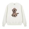 Little Seagull Jacquard Golden Retriever Knit Sweater - Women's Casual Loose Style