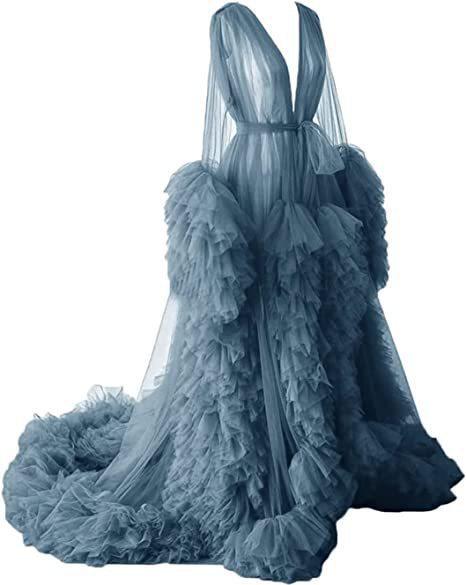 Vestido de noite decote em V malha fina vestido de maternidade saia longa roupa para foto em estúdio roupão matinal sexy mulher