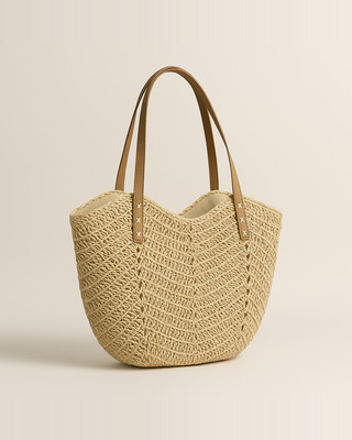 Neformální velkokapacitní plážové tašky tkané ze slámy Ručně vyráběné ženy Velkokapacitní taška přes rameno Dámské letní cestovní kabelky Shopper Tote