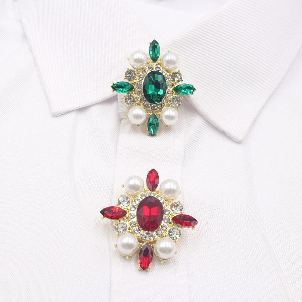 New 1pcs35 * 40MM Pearl Water Diamond Glass French Shirt Cufflink Set DIY Simple Cufflink Wedding Clothing Accessories