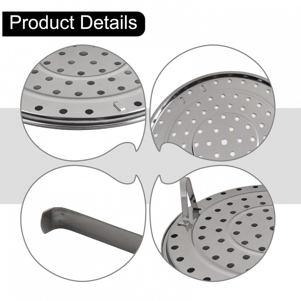 18-30cm Steaming Rack 3 Stands Rack Silver Stainless Steel