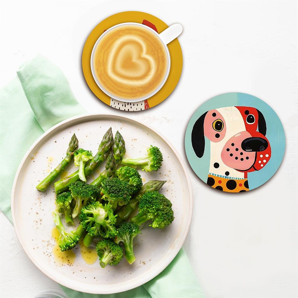 Wooden Cute Pet Animal SeriesChinese Style Cup Mat Restaurant Tableware Insulation Tea Cup Mat Antislip Cup Mat