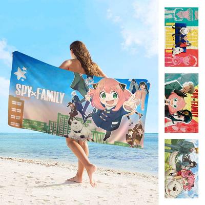 Comedy Anime Spy X Family Microfiber Blanket Quick Drying Beach Towels Oversized Printing Super Absorbent Pool Towel Blanket