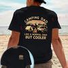 Vintage Camping Dad Design Motorcycle T-Shirt Double-Sided Print Men‘s Casual Short Sleeve Summer O-neck Tops