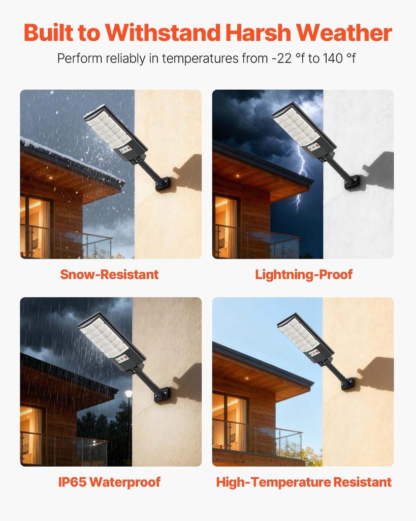 4 Pack 500W Solar Street Lights Outdoor, 50000LM, Commercial Parking Lot Lights Dusk To Dawn, LED Flood Security Lamp with Motion Sensor, IP65