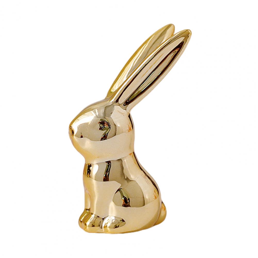 Easter Bunny Figurine Retro Design Vintage Style Mini Ceramic Bunny Statue Miniature Rabbit Cat Llama Pineapple Statue