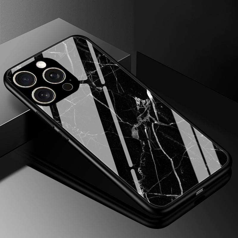 For iPhone 16 Pro Max Case Cover Tempered Glass Cases for Iphone 15 14 13 12 11 Pro Max X XS XR 7 8 Plus SE Hard Back Bumper