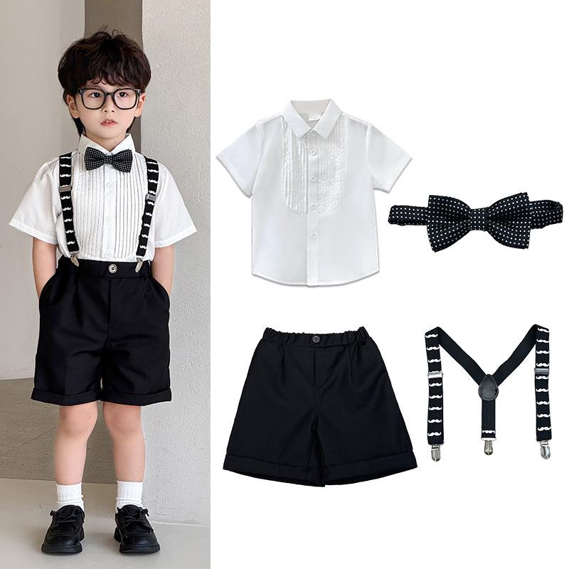 Children's Polka Dot Vest Tuxedo for Summer 2024 - Boys and Girls Performance Costume for Children's Day.