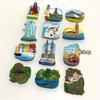 World Travel Fridge Magnets: USA, Bali, Dubai, Greece, Malaysia, Denmark, UK, Laos, Bhutan, Japan