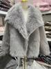 European, American autumn and winter new large-size women's fur coat, toka, artificial fur top, anti-fox hair