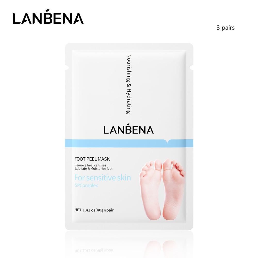LANBENA Peeling-Fuß-Peeling-Maske, entfernt abgestorbene Haut, Fußmaske, Peeling der Nagelhaut und Ferse, 1/3/5 Paar