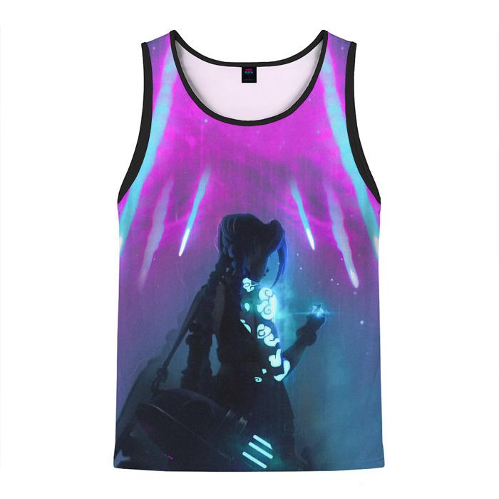 Anime League of Legends Jinx Graphic 3D Print Sleeveless Vest Harajuku Y2k Men’s Tank Tops