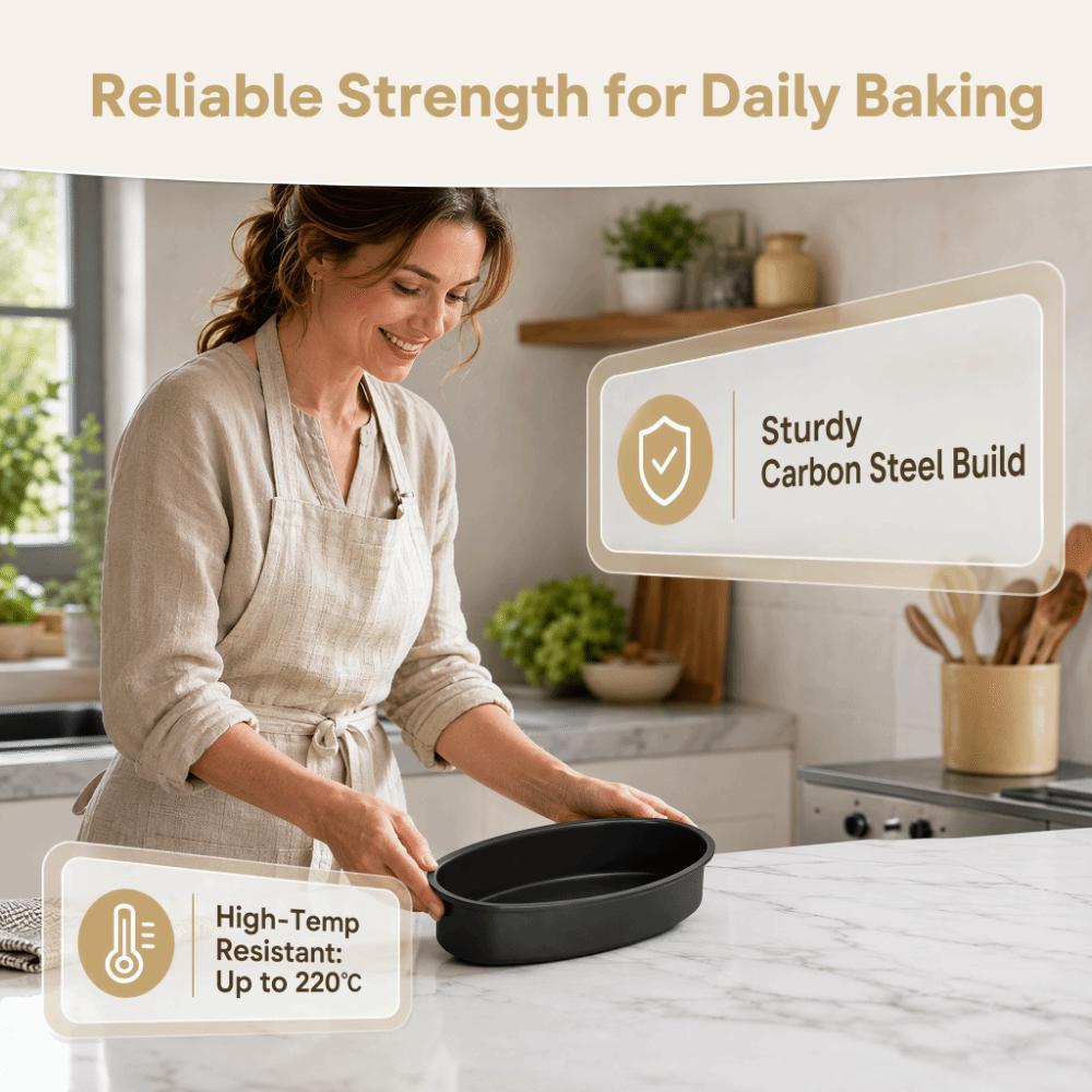 Baking Tool Oval Shape Cake Pan Black Loaf Pans Convenient Bread Pan For Baking