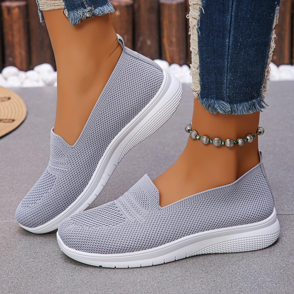 European and American Foreign Trade Flat-bottomed Fly-woven Shallow-mouth Low-top Single Shoes for Women's New One-pedal Large-size Lazy Work Sh