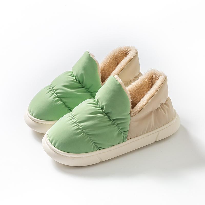 Women's Winter Indoor/Outdoor Cotton Slippers - Closed Heel, Thick Sole, Warm and Cozy