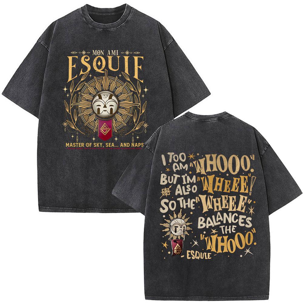 Esquie Game Clair Obscur Expedition  Washed T Shirts Men Women Clothing Fashion Retro Oversized ONeck Short Sleeve Tshirts