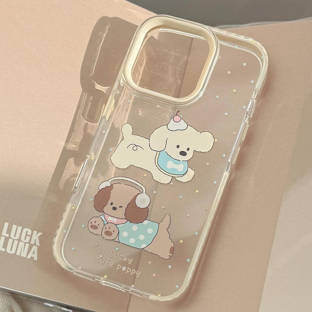 Star Puppy for Iphone17promax for Apple 16 Mobile Phone Case for 14 Korean Style Cartoon 13 Transparent 11 Anti-fall