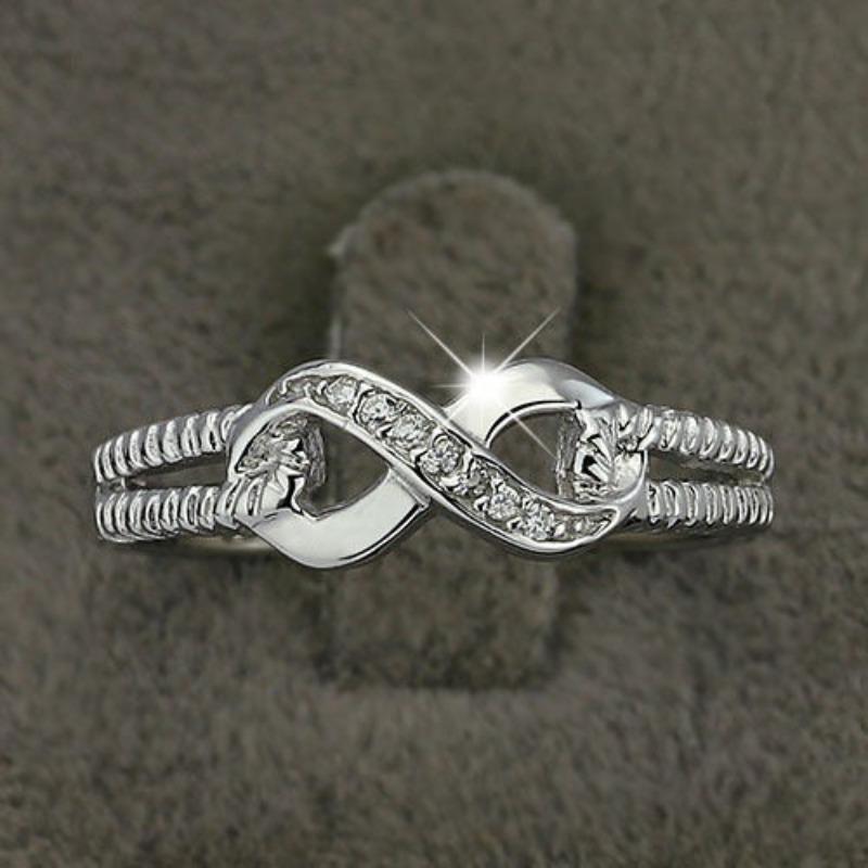 Zhenrong creative diamond-accented infinity ring - stylish engagement ring for women no. 5