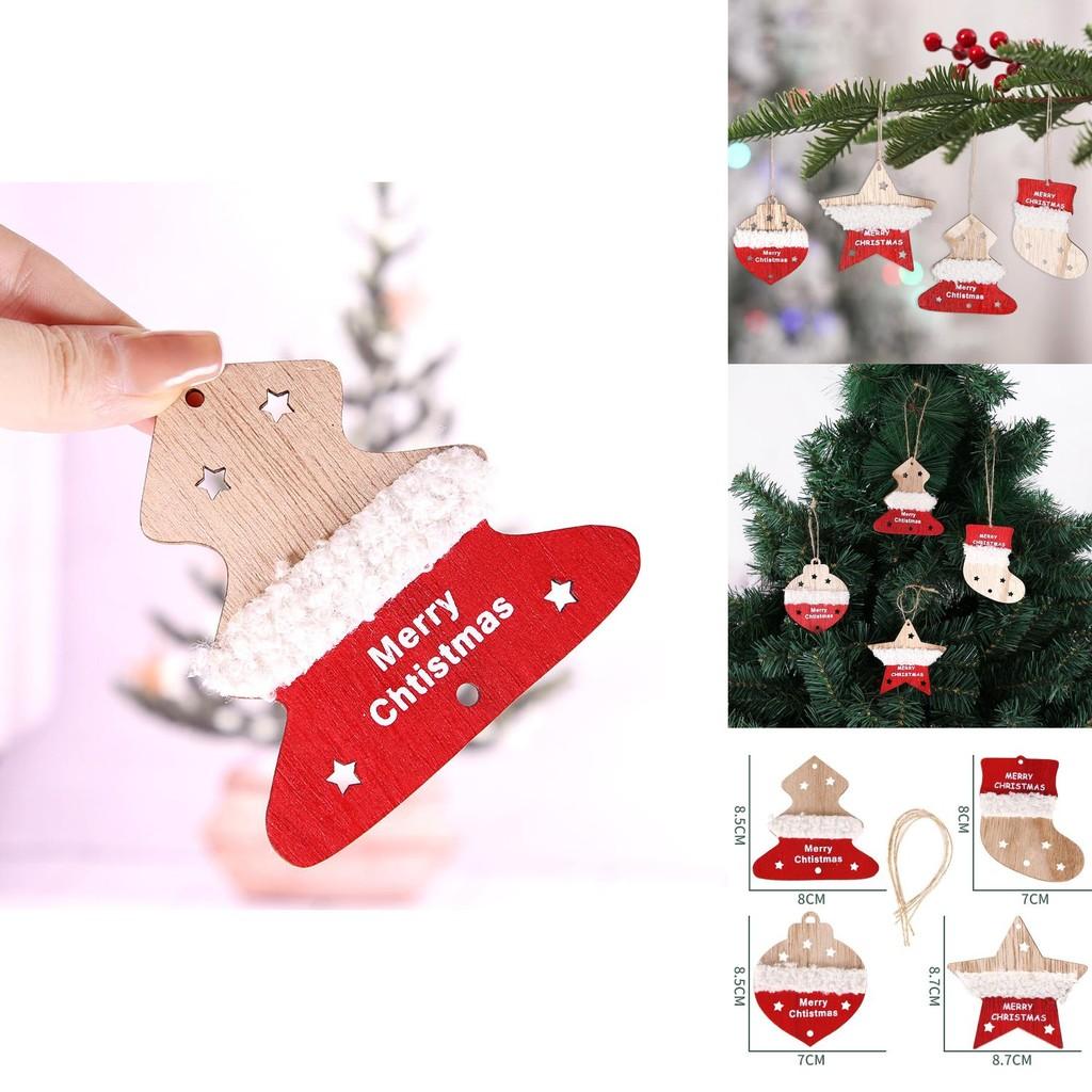 Unique Wooden Christmas Ornaments In A Set Of Four Perfect For Festive Decor