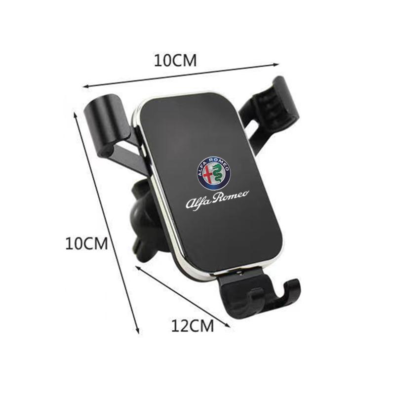 Hub Caps Car Phone Gravity Holder Car Air Vent Clip Mount Car Stickers For Alfa Romeo Giulia Giulietta Tonale MITO Stelvio Brera CVO1