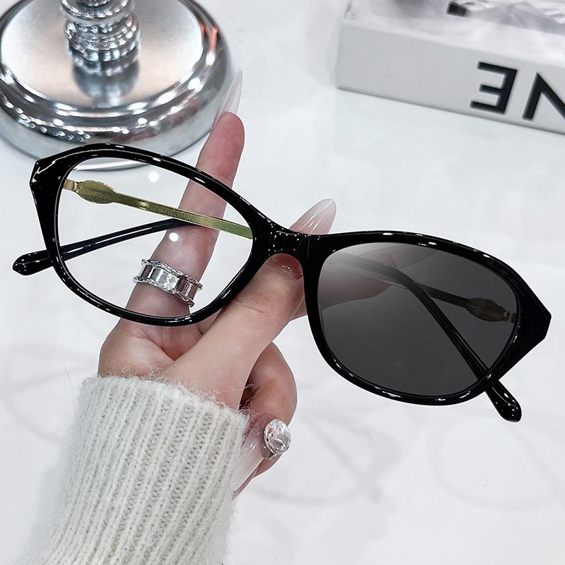 Vintage Oval Sunglasses for Women Men Elliptic Sun Glasses Female Round Eyewear for Male Female Cat Eye Eyeglasses