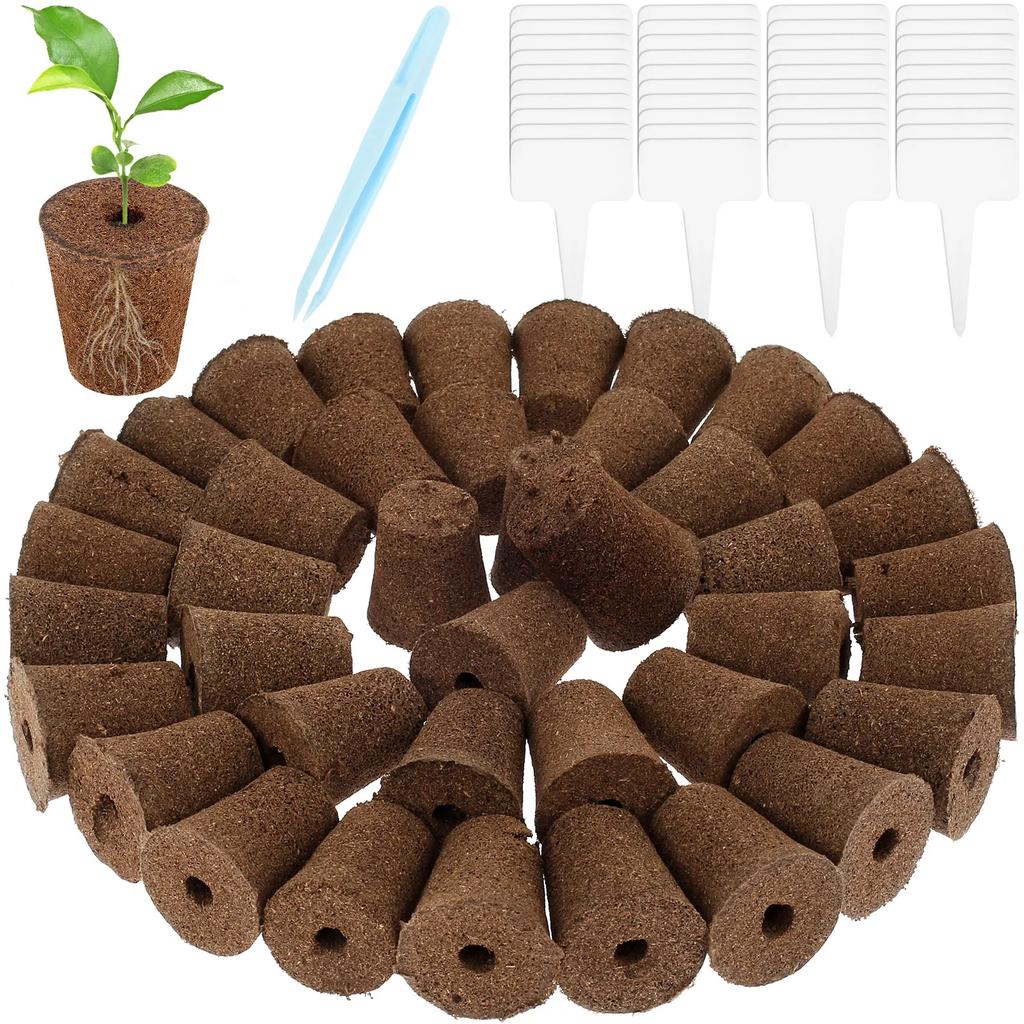 50Pcs Seed Grow Sponges Replacement Root Growth Sponges Seedling Starter Plugs Seed Starting Seed Pod Hydroponic Garden Planting