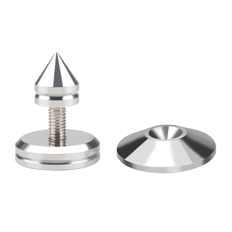1Set Silver Metal Speaker Spikes Insulation Feet Enhances Sound In HiFi Systems Auditory Isolation Padsr