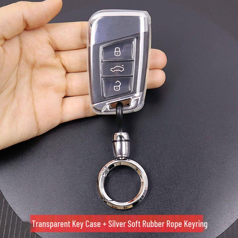 Transparent Key Cover for Volkswagen Passat and Magotan CC, Compatible with New Models, Unisex, Fully Enclosed