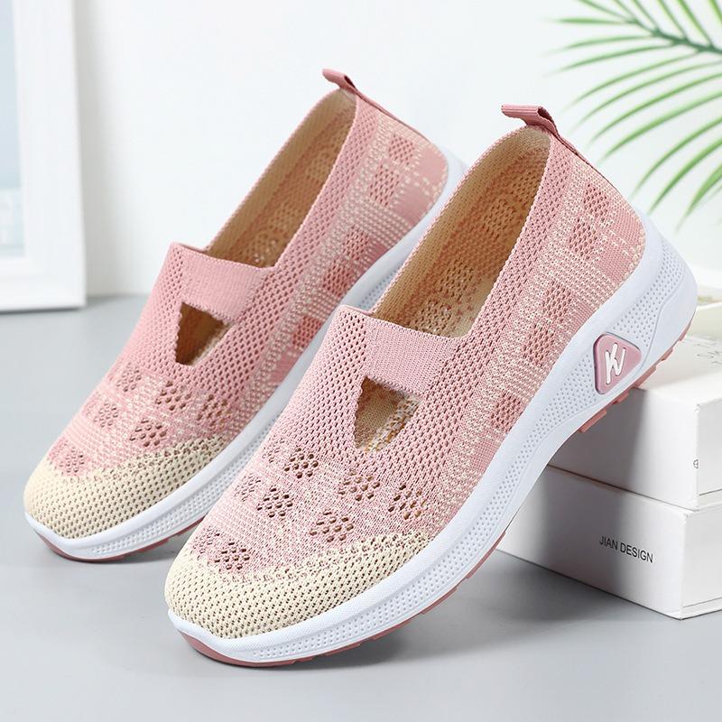 Shoes Women's Casual Shoes Autumn Breathable and Comfortable Women's Shoes Soft Sole Shallow Mouth Single Shoes One Pedal Mother Shoes