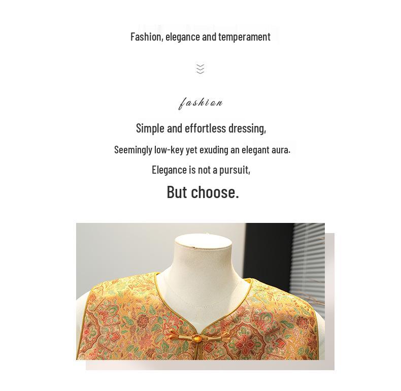 Spring Jacquard Vest: Elegant Chinese Style for Middle-aged & Elderly Women
