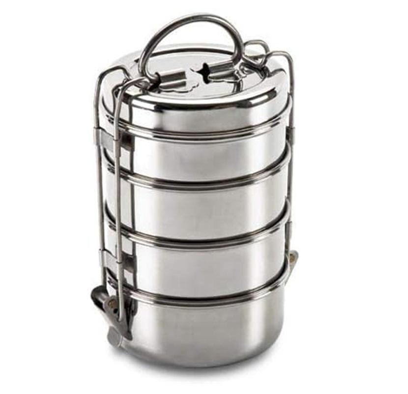 TreegoArt Lunch Box/Tiffin in Acciaio Inossidabile con Clip di Chiusura Compatta e Durevole Perfetta Per Ufficio e Scuola - Confezione da 1