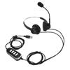 Telephone Headset Noise Reduction Binaural RJ9 Plug Corded Business Headphone with Mic USB Sound