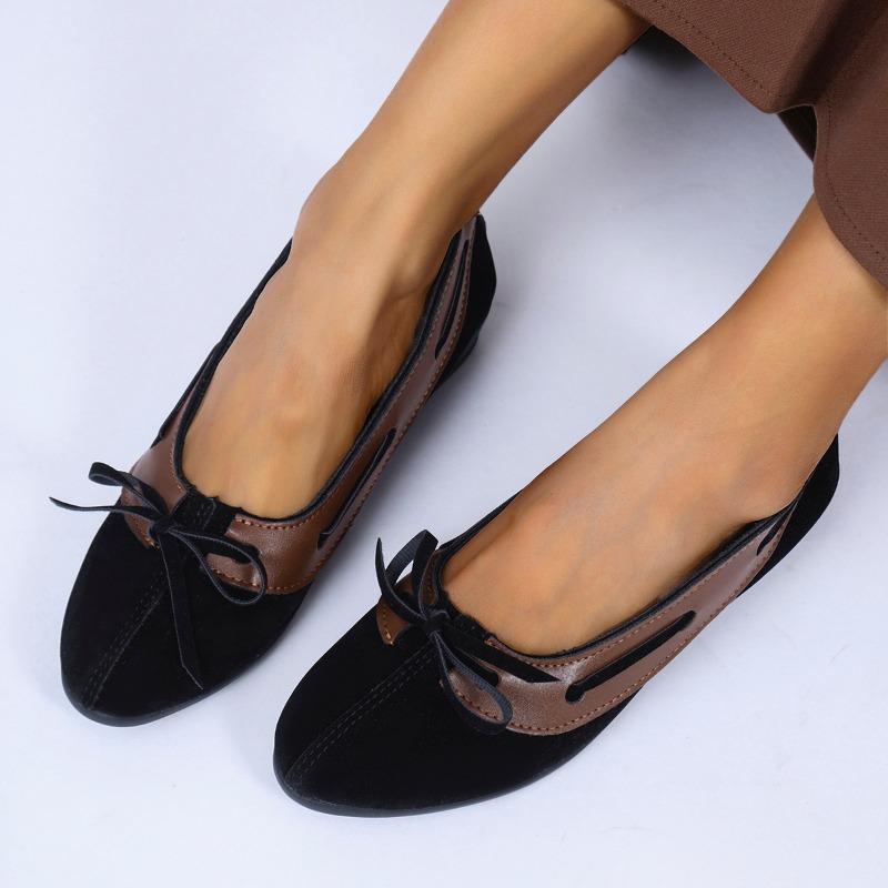 Fashion Plus Size 2025 New Hot Sale Women's High Heels Shallow Bow Tie Slip on Low Heel Pumps for Versatile Daily & Casual Ladies Shoes