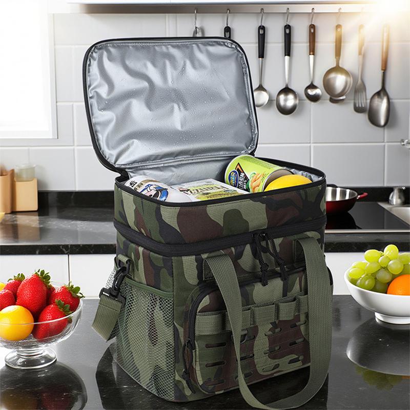 17L Taktische Brotdose Isolierte Kühlertasche für Männer Erweitbar Strapazierfähig Auslaufsicher Thermisch Arbeit Camping Picknick Kühlertasche