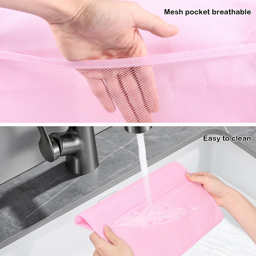 Hanging Closet Storage Bag Bra Underwear Socks Organiser Nonwoven Mesh Fabric Double Sided Grid Design for Wardrobe Daily Use